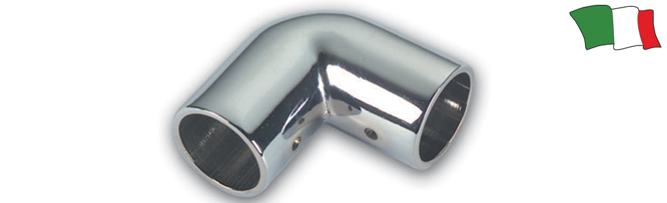 GIUNTO A 90° IN OTTONE CROMATO